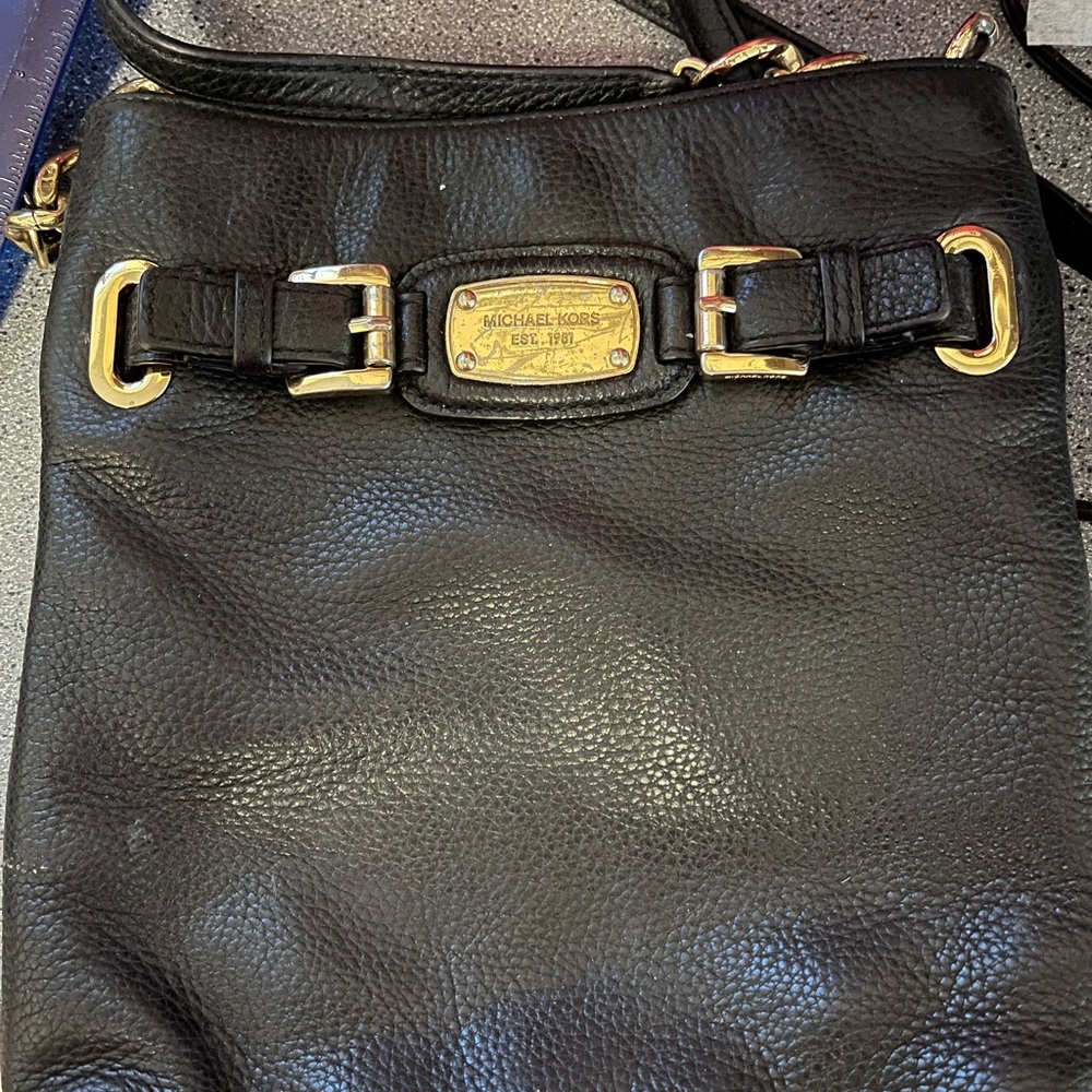 Michael Kors Black Leather Crossbody Bag